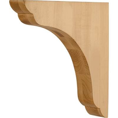 Hardware Resources 1-3/4'' W X 10'' D X 10-1/16'' H Hard Maple Scalloped End Corbel by Hardware Resources
