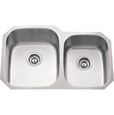 Hardware Resources 32'' L X 20-5/8'' W X 9'' D Undermount 18 Gauge Stainless Steel 60/40 Double... by Hardware Resources