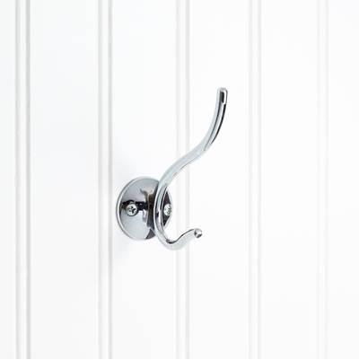 3-13/16'' Polished Chrome Slender Contemporary Double Prong Wall Mounted Hook by Hardware Resources