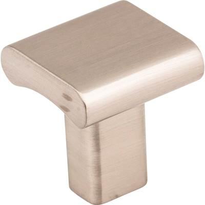 1'' Overall Length Satin Nickel Square Park Cabinet Knob by Hardware Resources
