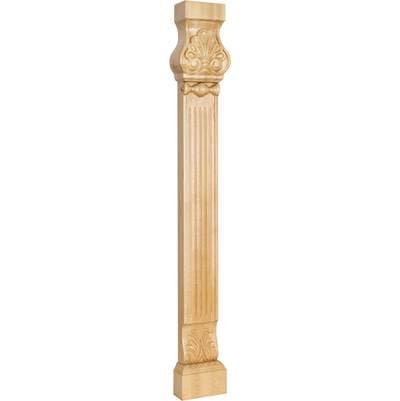 Hardware Resources 35-1/2'' H Rubberwood Acanthus and Shell Pilaster by Hardware Resources