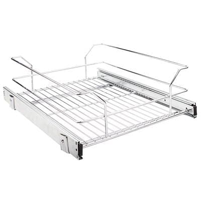 Hardware Resources 15'' Metal Pullout Basket - Polished Chrome by Hardware Resources