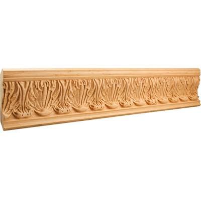 Hardware Resources 1-1/4'' D X 4-3/4'' H Alder Acanthus Hand Carved Moulding by Hardware Resources