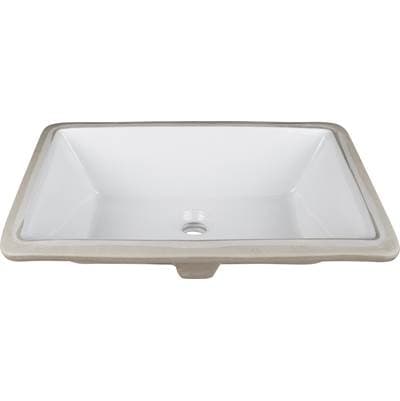 Hardware Resources 18-1/2'' L X 11-1/8'' W White Rectangle Undermount Porcelain Bathroom Sink... by Hardware Resources