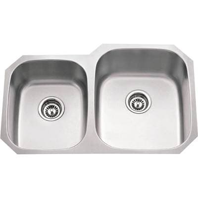 Hardware Resources 32'' L X 20-5/8'' W X 9'' D Undermount 18 Gauge Stainless Steel 40/60 Double... by Hardware Resources