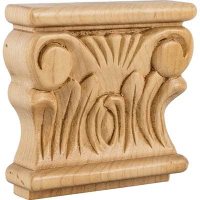 Hardware Resources 3-7/8'' W X 1'' D X 3-1/2'' H Cherry Acanthus Capital by Hardware Resources