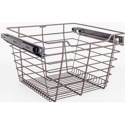 Hardware Resources Dark Bronze Closet Pullout Basket with Slides 16''D X 17''W X 11''H by Hardware Resources