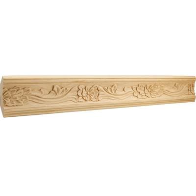 Hardware Resources 1'' D X 3-3/4'' H Maple Botanical Hand Carved Crown Moulding by Hardware Resources
