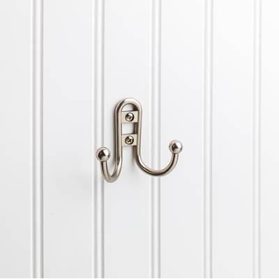 2-9/16'' Satin Nickel Classic Double Prong Ball End Wall Mounted Hook by Hardware Resources