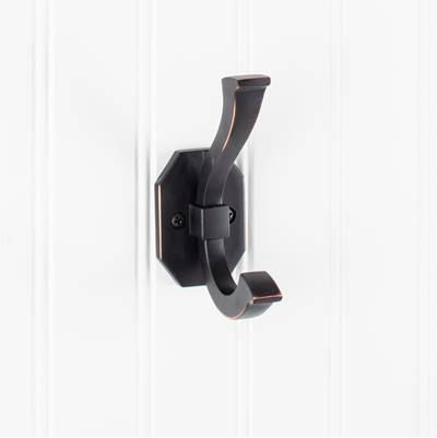 4-5/16'' Brushed Oil Rubbed Bronze Emerald Double Prong Wall Mounted Hook by Hardware Resources