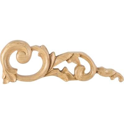 Hardware Resources 10'' W X 3/4'' D X 3-1/2'' H Right Maple Acanthus Onlay by Hardware Resources