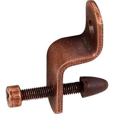 Hardware Resources 1-1/8'' Height Antique Copper Glass Retainer Clip with 3/4'' Adjustment Screw...
