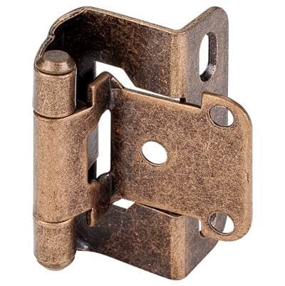 Hardware Resources 1/2'' Overlay Self-closing Partial Wrap 2 Hole - Burnished Brass by Hardware Resources