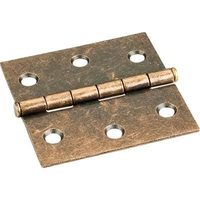 Hardware Resources Antique Brass 2-1/2'' X 2-1/2'' Swaged Butt Hinge - Brushed Antique Brass by Hardware Resources