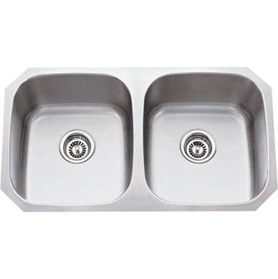 Hardware Resources 32-1/4'' L X 18-1/2'' W X 9'' D Undermount 18 Gauge Stainless Steel 50/50... by Hardware Resources