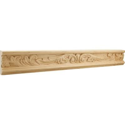 Hardware Resources 1'' D X 3'' H Alder Acanthus Leaf Hand Carved Moulding