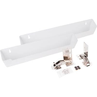 Hardware Resources 14'' Slim Depth Plastic Tip-out Tray Kit for Sink Front - White