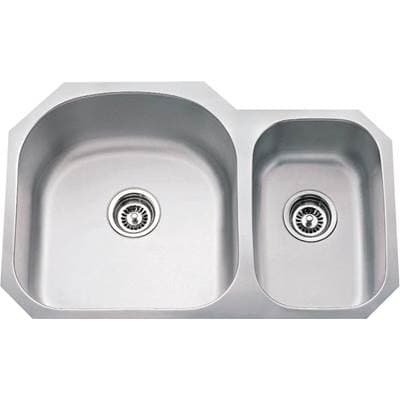 Hardware Resources 31-1/2'' L X 20-1/2'' W X 9'' D Undermount 18 Gauge Stainless Steel 70/30... by Hardware Resources