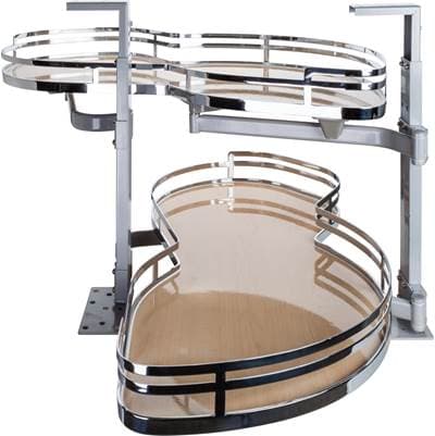 Hardware Resources 15'' Polished Chrome and Maple Blind Corner Swingout for Openings On the Right... by Hardware Resources