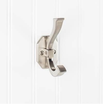 4-5/16'' Satin Nickel Emerald Double Prong Wall Mounted Hook by Hardware Resources