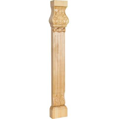 Hardware Resources 31'' H Rubberwood Acanthus and Shell Pilaster by Hardware Resources
