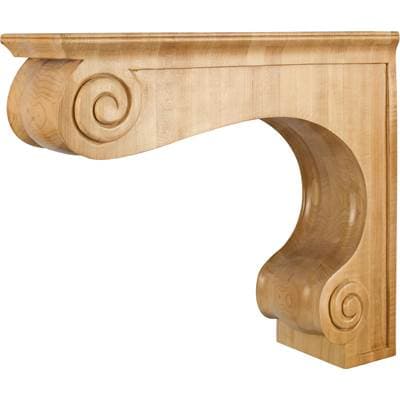 Hardware Resources 5-15/16'' W X 18'' D X 16'' H Rubberwood Range Hood Corbel by Hardware Resources