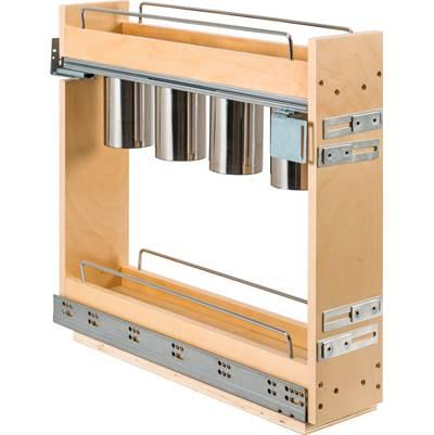 5'' ''No Wiggle'' Utensil Bin Soft-close Base Cabinet Pullout, Pre-Assembled