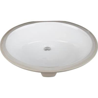 Hardware Resources 17-3/8'' X 14-1/4'' White Oval Undermount Porcelain Bathroom Sink with... by Hardware Resources