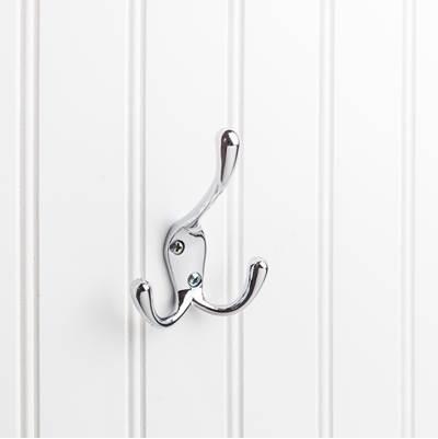 4'' Polished Chrome Large Triple Prong Wall Mounted Hook