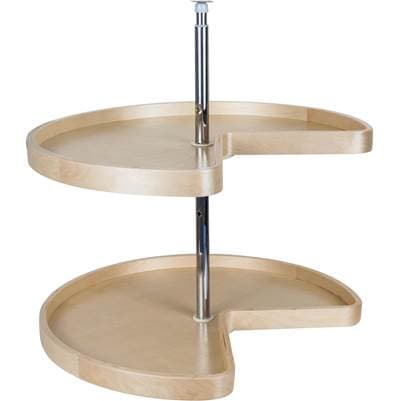 Hardware Resources 24'' Kidney Two-shelf Banded Wood Lazy Susan Set - Uv Coated by Hardware Resources