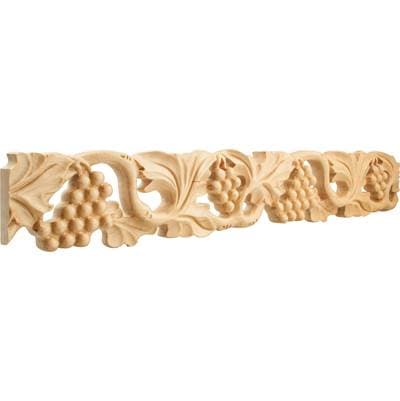 Hardware Resources 1'' D X 4'' H Alder Grape Hand Carved Moulding
