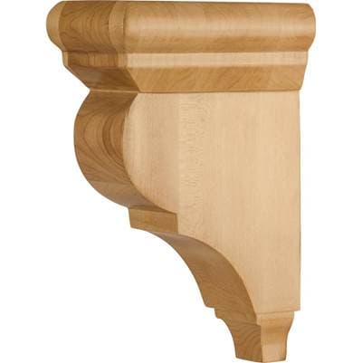 Hardware Resources 3'' W X 5-1/2'' D X 8'' H Rubberwood Smooth Corbel by Hardware Resources
