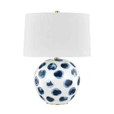 Hudson Valley Lighting Blue Point Table Lamp - White Bisque Blue Dots