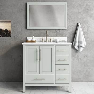 Malibu Vanity Cabinet, 36-in Ocean Grey by Icera