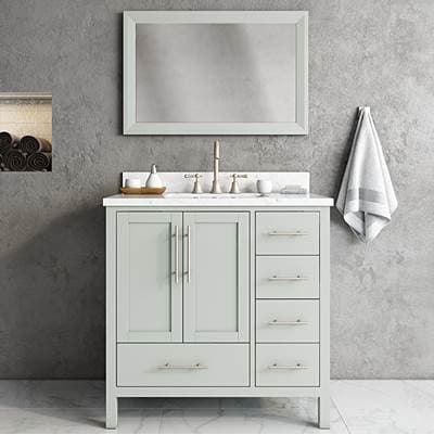 Icera Malibu Vanity Cabinet, 30-in Ocean Grey - Ocean Gray by Icera