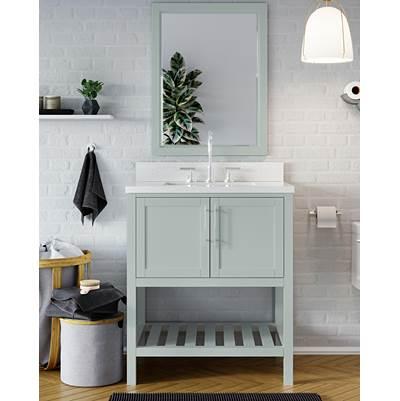 Riose Vanity Cabinet (w towel shelf) 36-in, Ocean Grey by Icera