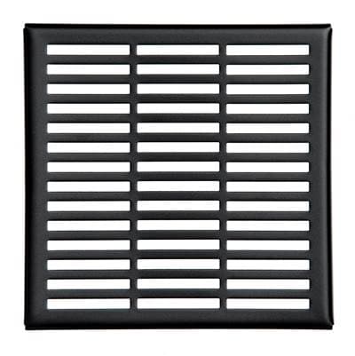 Infinity Drain 4''x4'' LN4 Slotted Pattern Top Plate - Matte Black