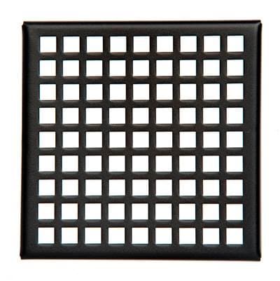 Infinity Drain 4''x4'' LQ4 Squares Pattern Top Plate - Matte Black by Infinity Drain