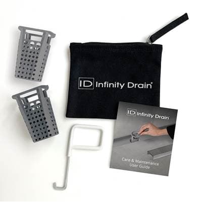 Infinity Drain Hair Maintenance Kit. Includes Maintenance Guide, AKEY Lift-out Key, and (2) HB 32...