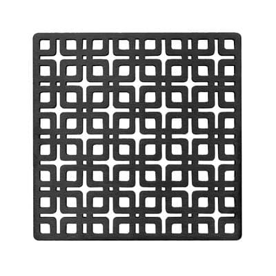 Infinity Drain 5'' X 5'' Link Pattern Decorative Plate for K 5, KD 5, KDB 5 - Matte Black by Infinity Drain
