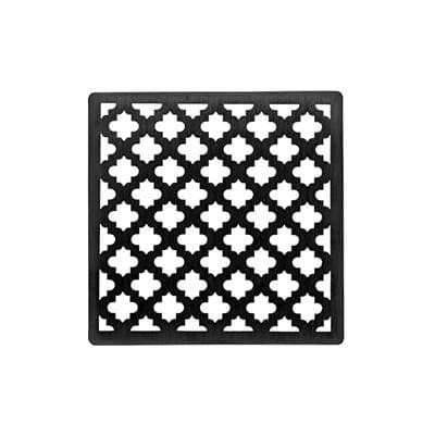 Infinity Drain 4'' X 4'' Moor Pattern Decorative Plate for M 4, MD 4, MDB 4 - Matte Black by Infinity Drain