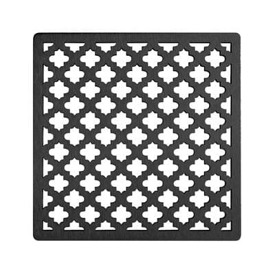 Infinity Drain 5'' X 5'' Moor Pattern Decorative Plate for M 5, MD 5, MDB 5 - Matte Black