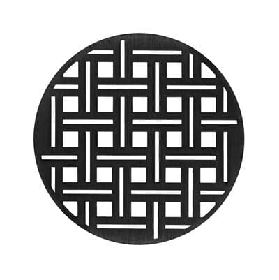 Infinity Drain 5'' Round Weave Pattern Decorative Plate for RV 5, RVD 5, RVDB 5 - Matte Black by Infinity Drain