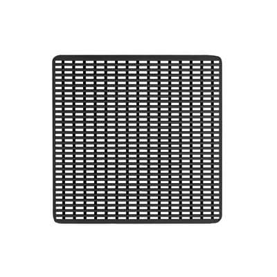 Infinity Drain 4'' X 4'' Wedge Wire Pattern Decorative Plate for W 4, WD 4, WDB 4 - Matte Black by Infinity Drain
