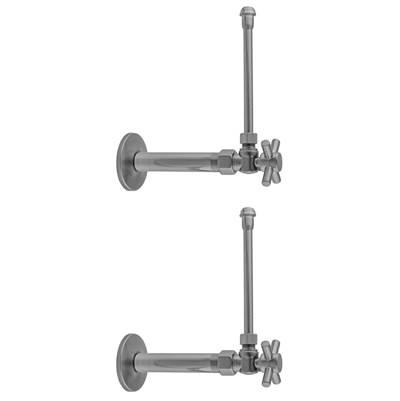 Jaclo Quarter Turn Angle Pattern 1/2'' IPS X 3/8'' O.D. Faucet Supply Kit with Contempo Cross...