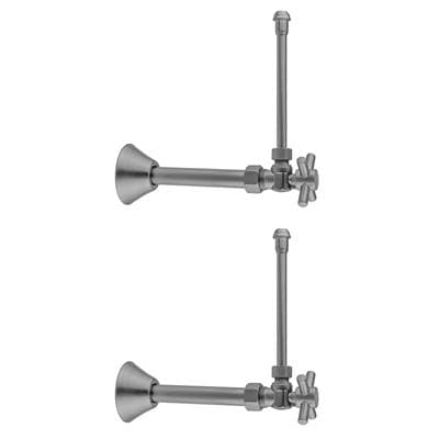 Jaclo Quarter Turn Angle Pattern 5/8'' O.D. Compression (Fits 1/2'' Copper) x 3/8'' O.D. Faucet S...