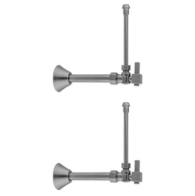 Jaclo Quarter Turn Angle Pattern 5/8'' O.D. Compression (Fits 1/2'' Copper) x 3/8'' O.D. Faucet S...