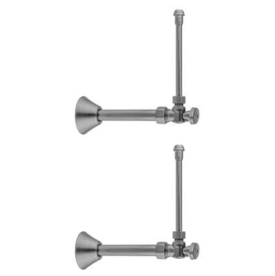 Jaclo Quarter Turn Angle Pattern 5/8'' O.D. Compression (Fits 1/2'' Copper) x 3/8'' O.D. Faucet S...
