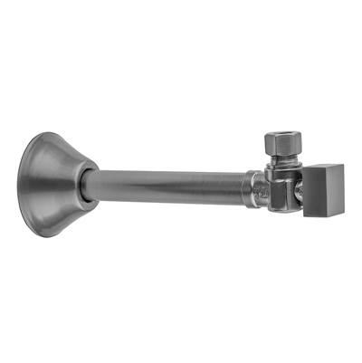 Jaclo Quarter Turn 1/2'' Copper (Sweat Fit) x 3/8'' O.D. Outlet Angle Supply Valve with Square Ha...
