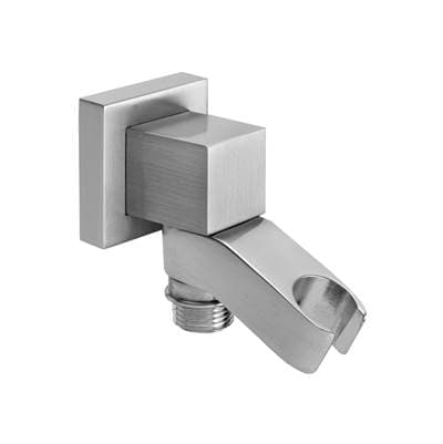 Jaclo Cubix Water Supply Elbow with Handshower Holder - Antique Brass
